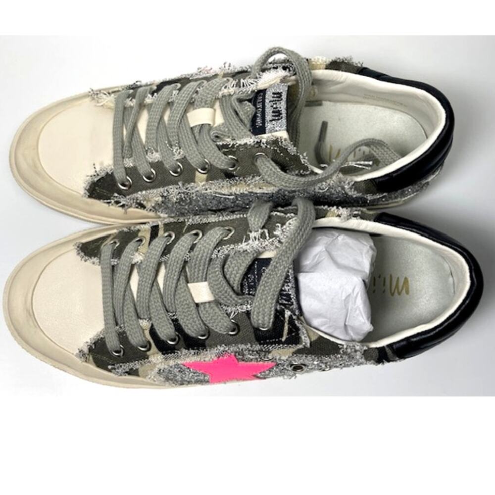 Mi.iM Grande Rubber Sole Lace-up Contrast Glitters Star Sneakers, Size 7.5 - Picture 11 of 14